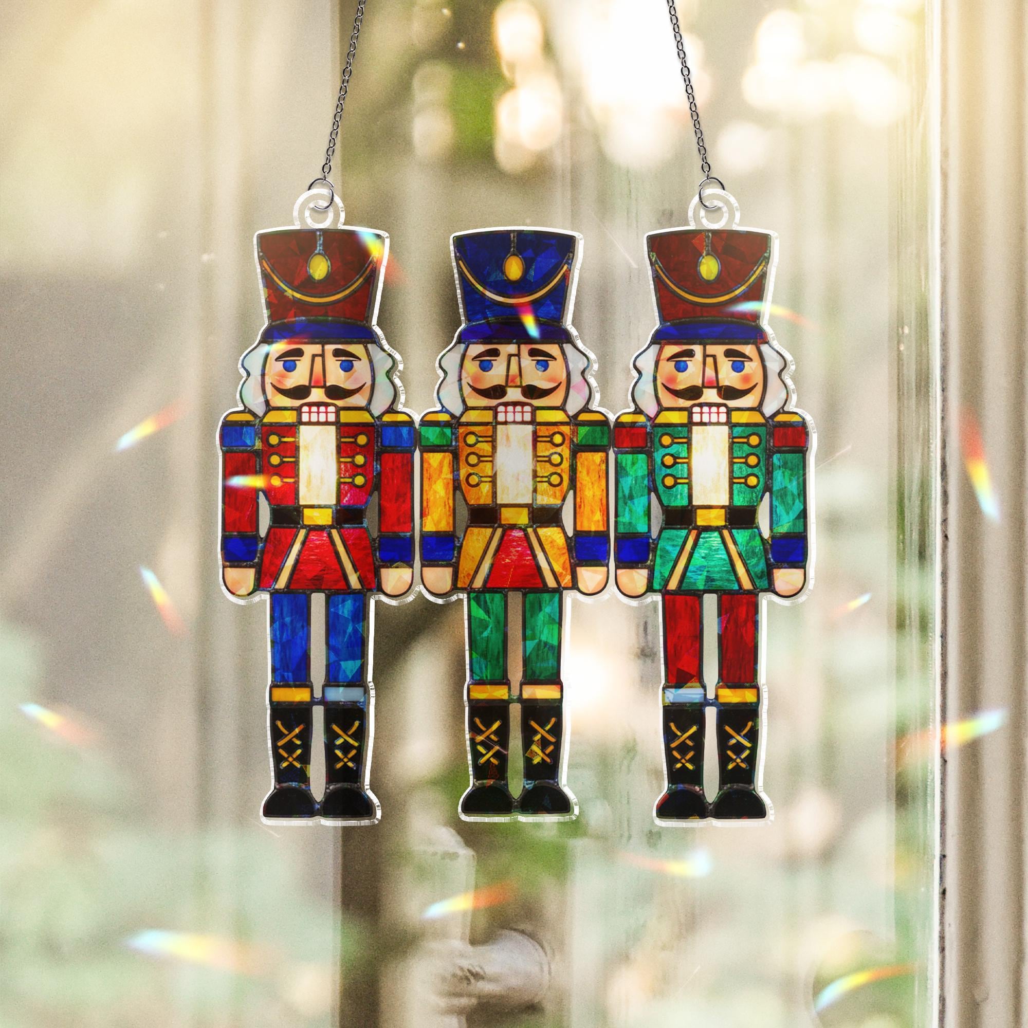 Nutcracker Holographic Acrylic Suncatcher | Christmas Window Hanging image 1