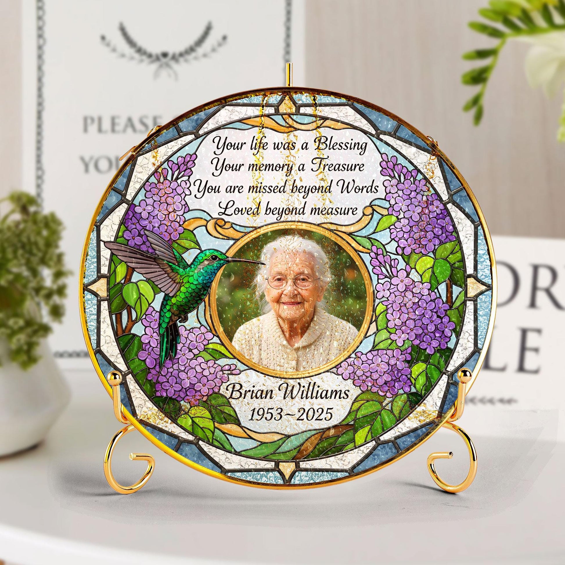 Custom Funeral Memory Glass Sign – Personalized Keepsake Celebration of Life image 6