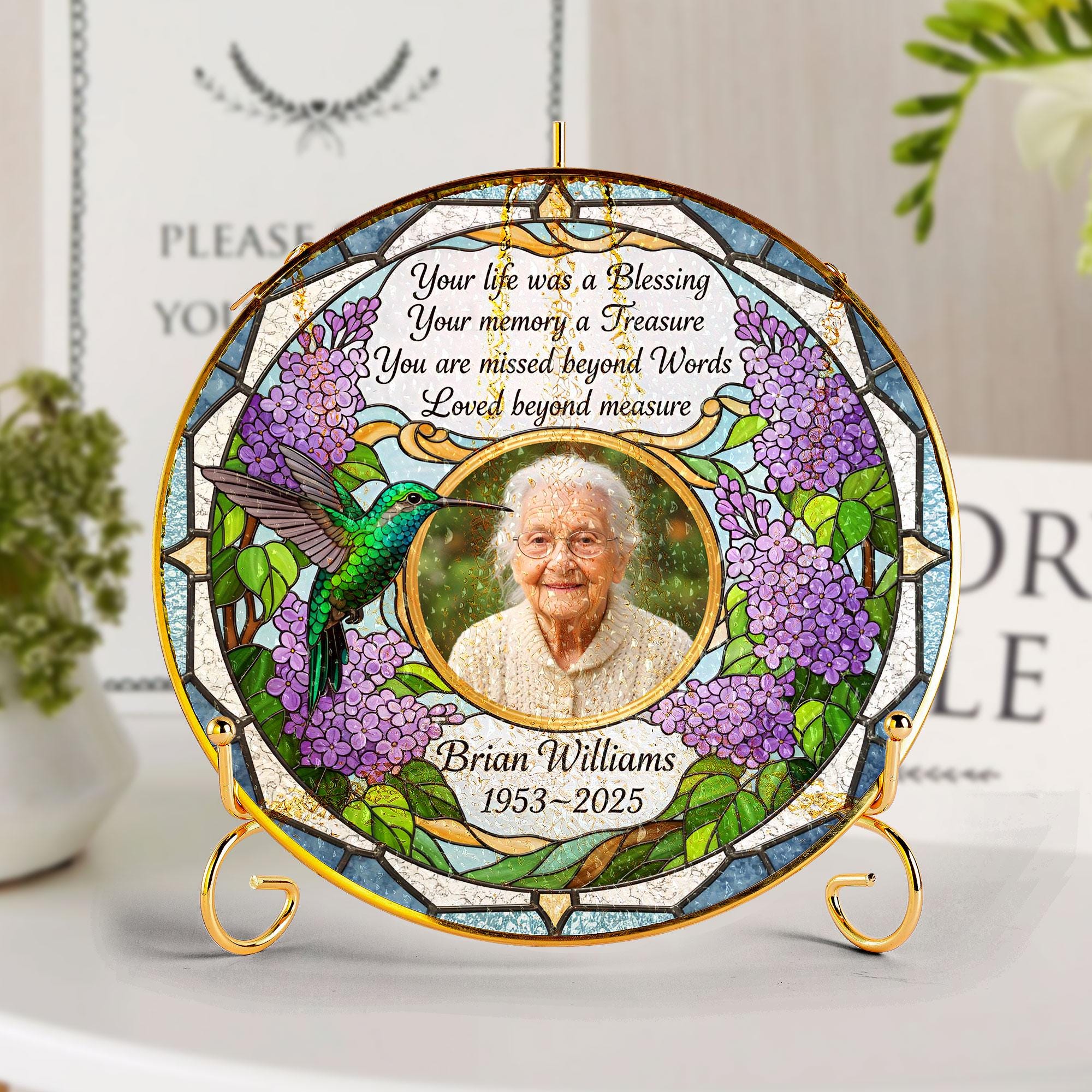 Custom Funeral Memory Glass Sign – Personalized Keepsake Celebration of Life image 6