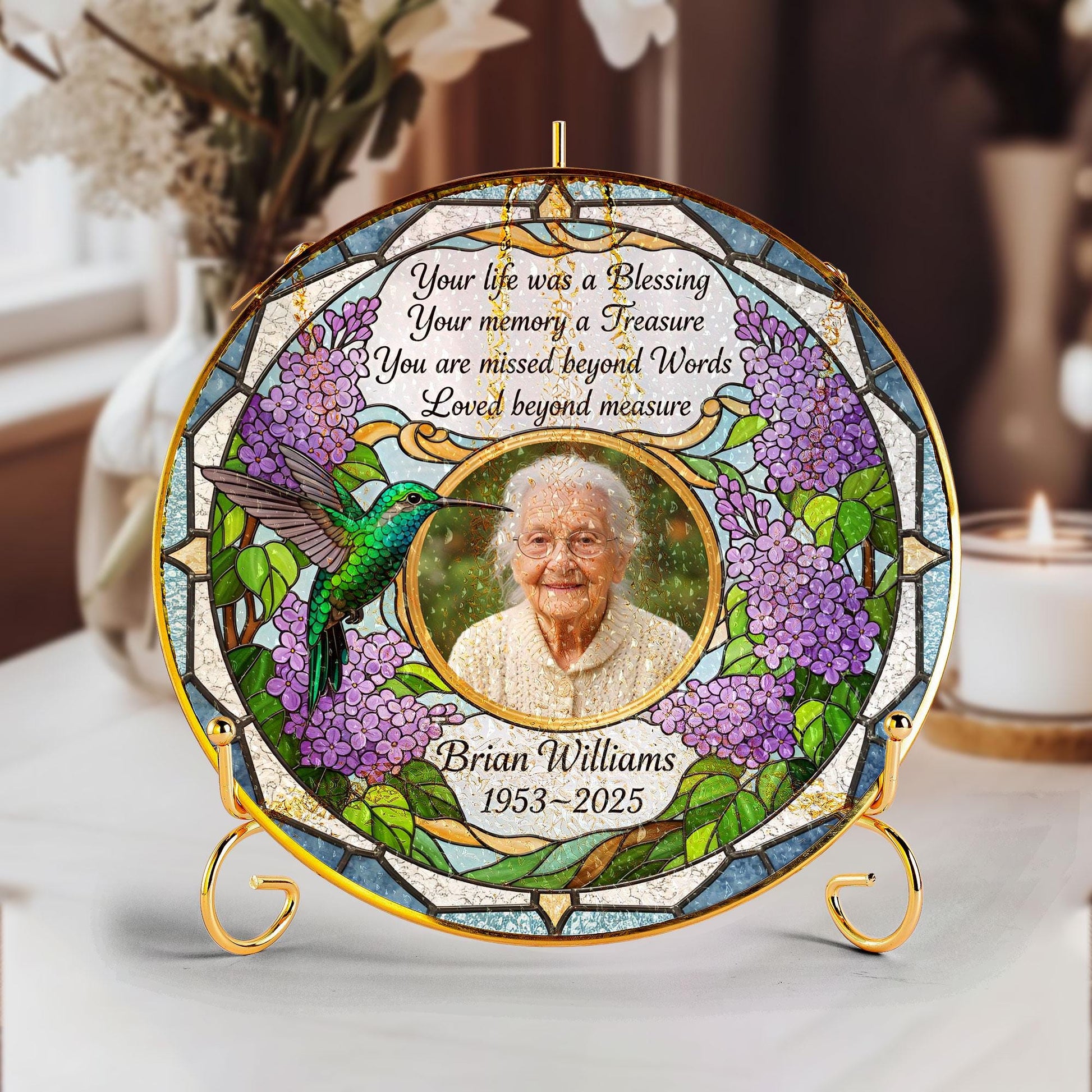 Custom Funeral Memory Glass Sign – Personalized Keepsake Celebration of Life image 1