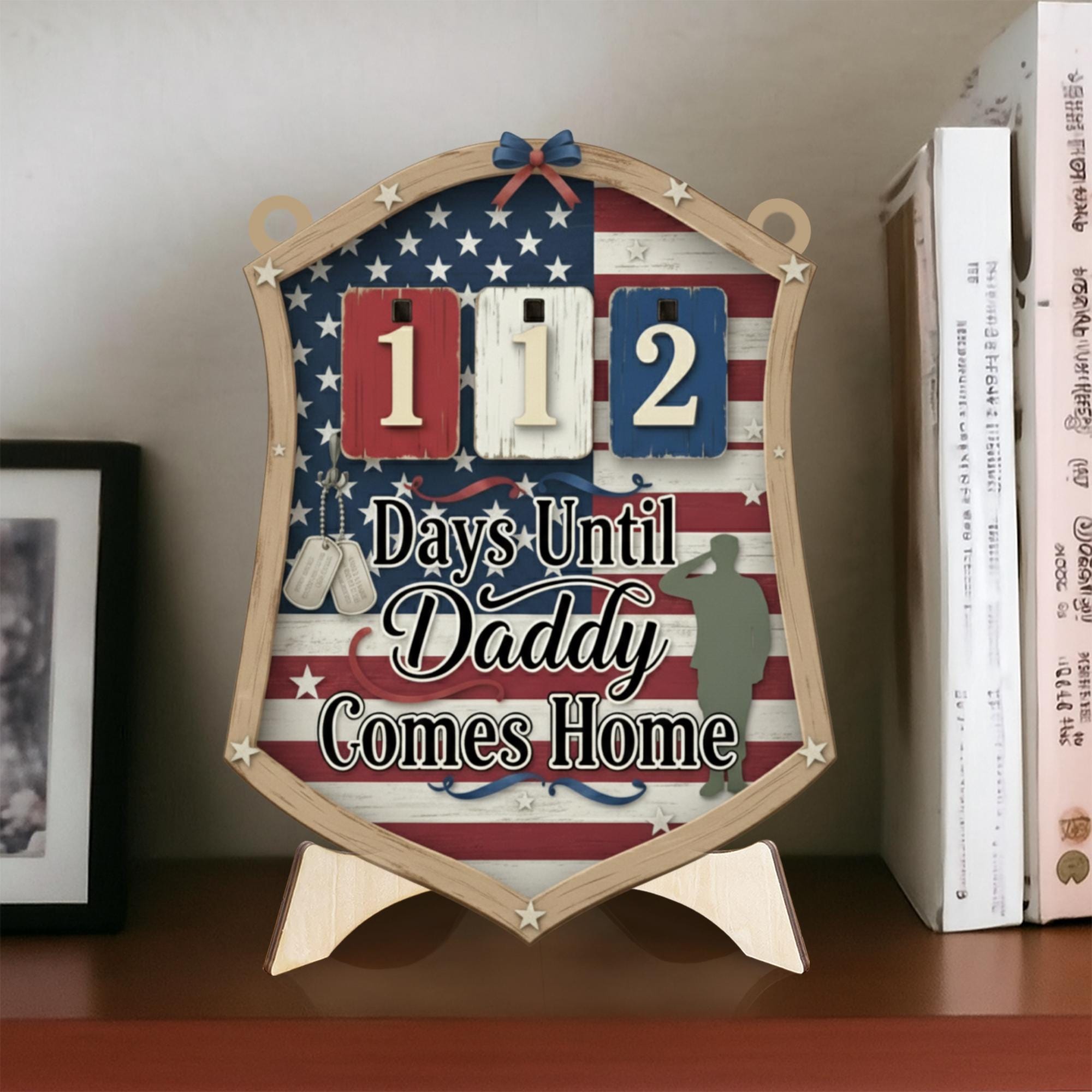 Personalized Military Homecoming Countdown Tracker Sign – Days Until Daddy Comes Home Sign image 1