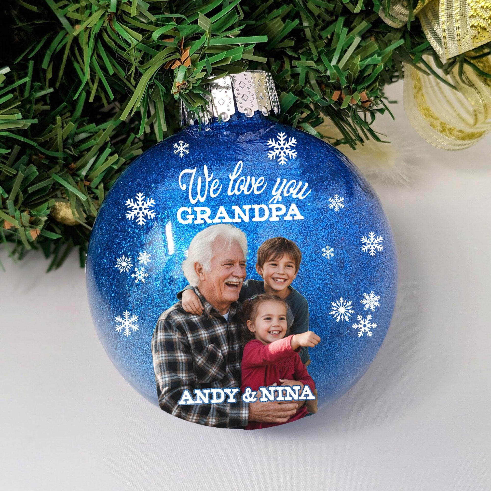 Custom Photo Glitter Ornament | Personalized Plastic Christmas Bauble image 5