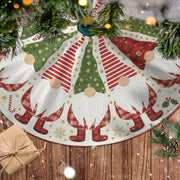 Gnome Christmas Tree Skirt: Festive Plaid Holiday Base Mat image 1