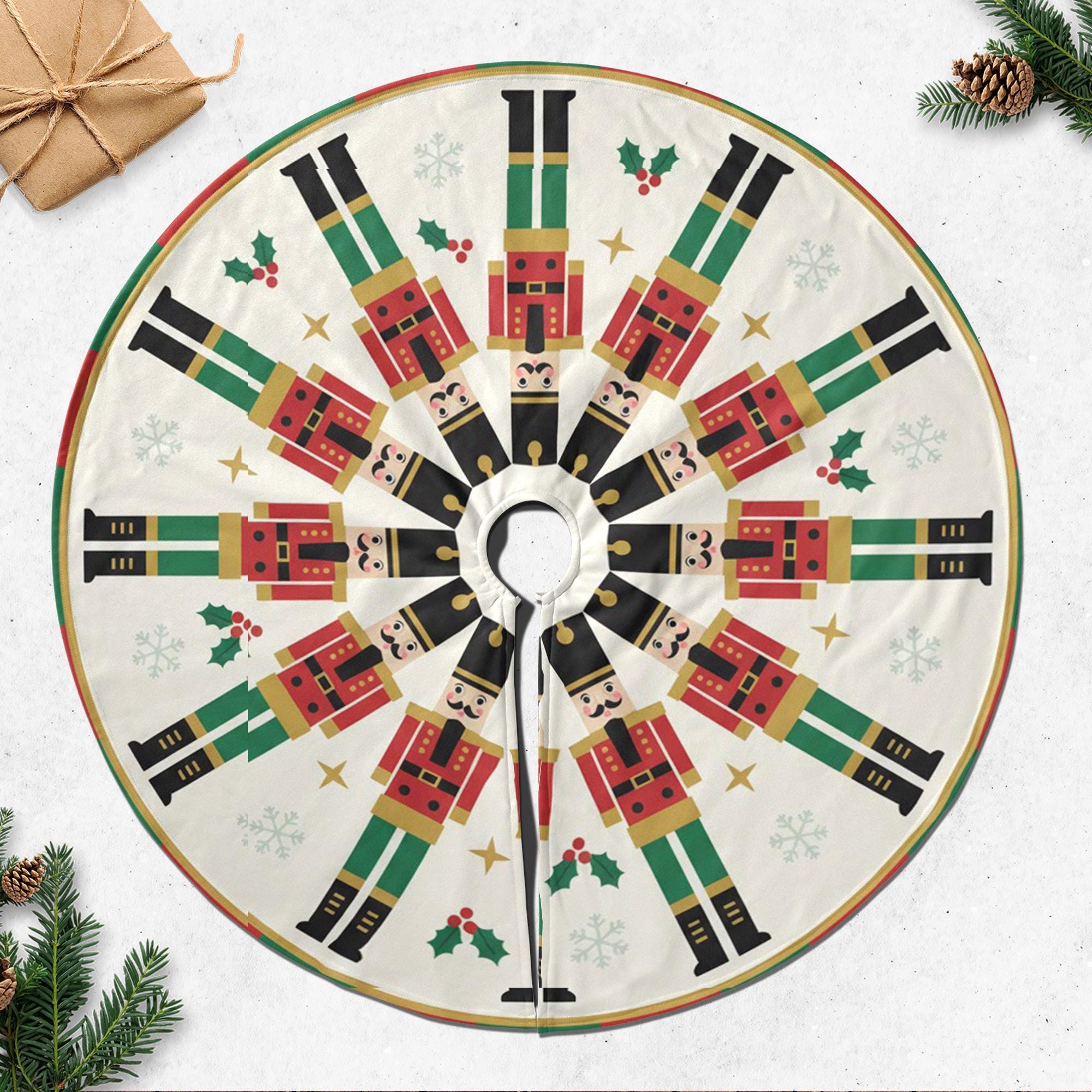 Nutcracker Christmas Tree Skirt: Round Holiday Tree Cover image 3