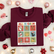 Middle School Teacher Christmas Sweatshirt: Funny Holiday Character Grid image 1