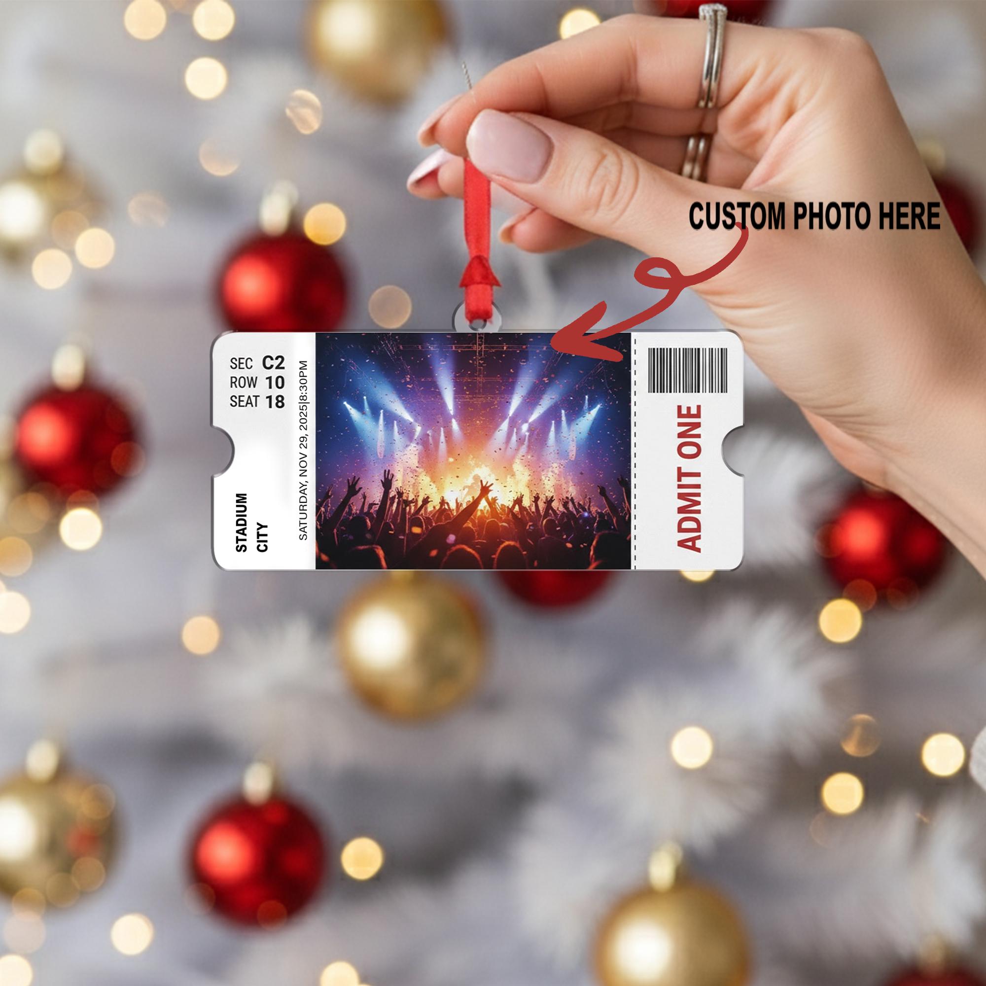 Custom Concert Ticket Ornament - Personalized Music Event Stub Keepsake Gift image 3