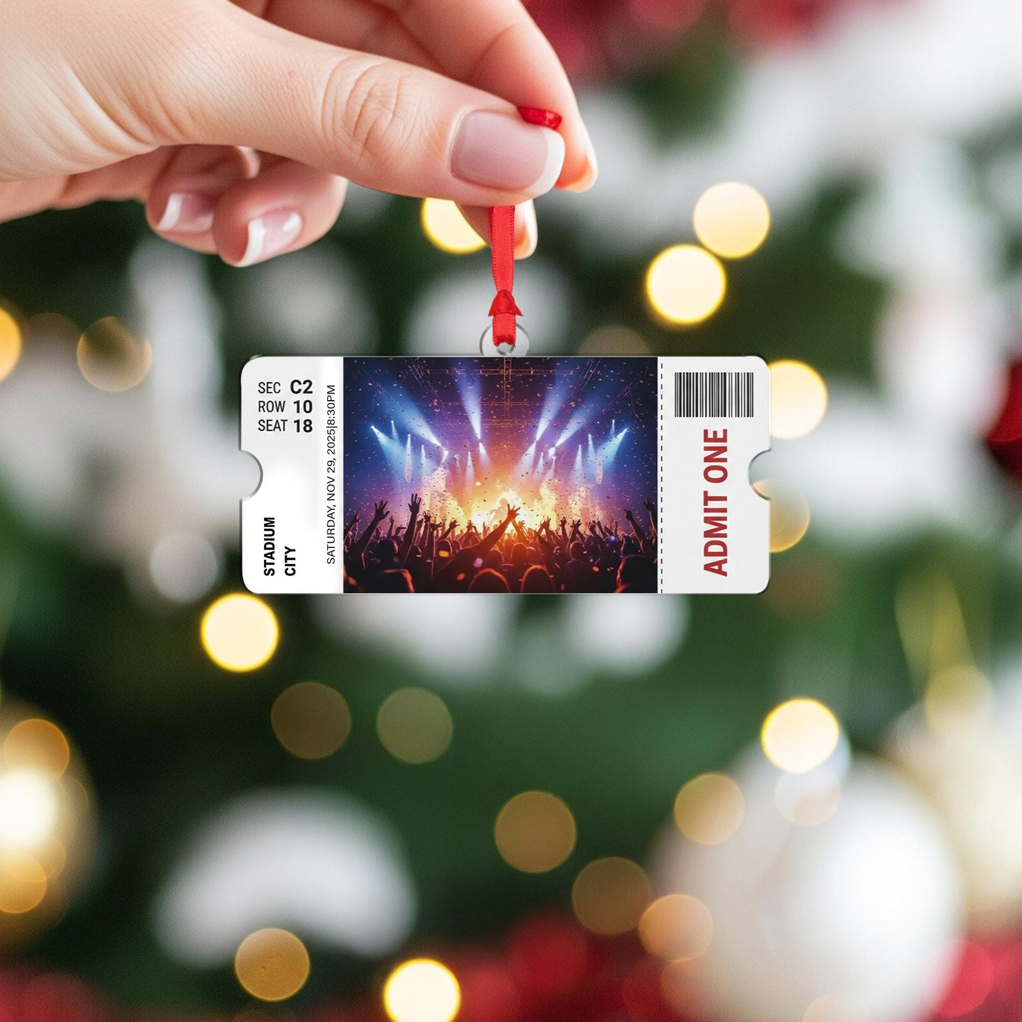 Custom Concert Ticket Ornament - Personalized Music Event Stub Keepsake Gift image 4