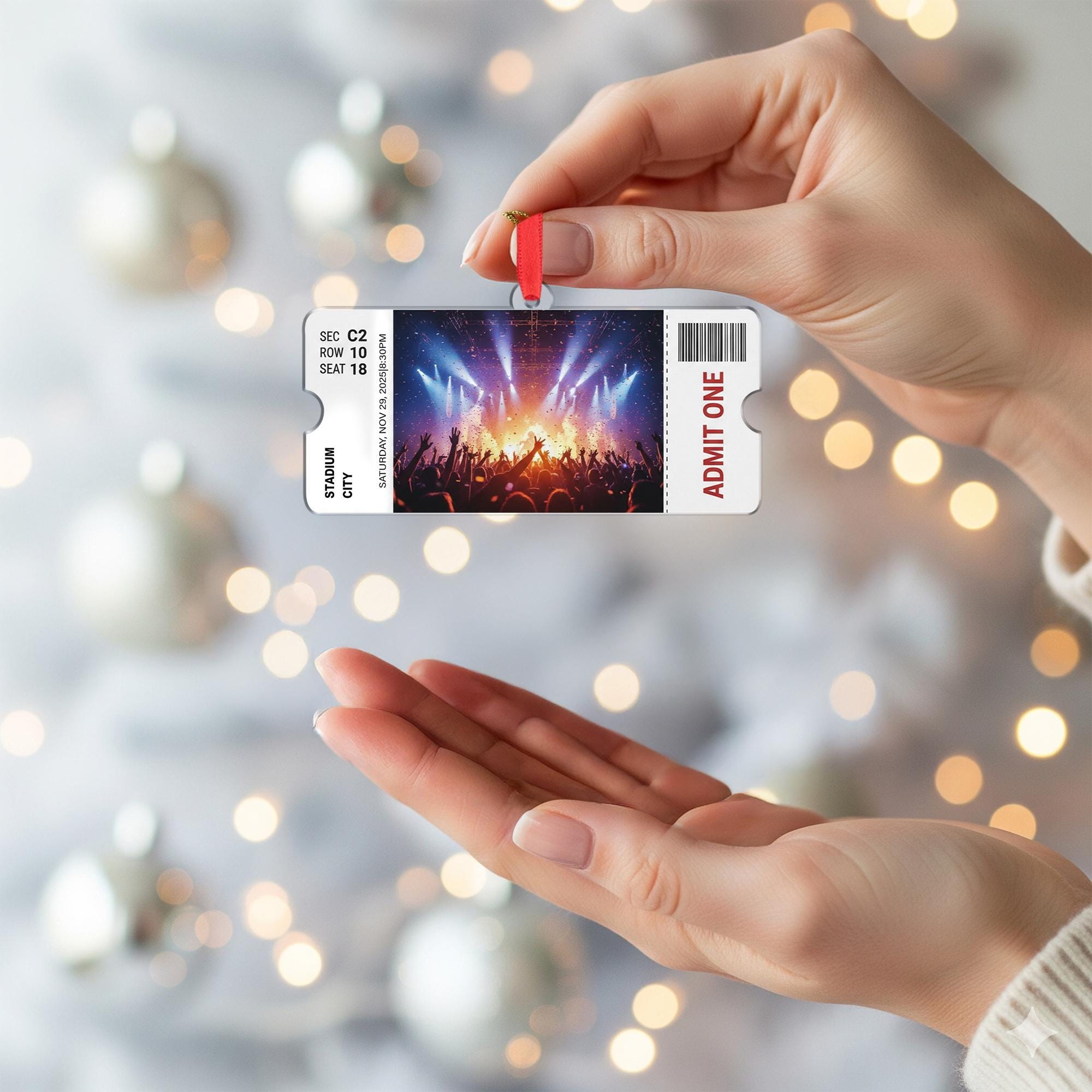 Custom Concert Ticket Ornament - Personalized Music Event Stub Keepsake Gift image 5