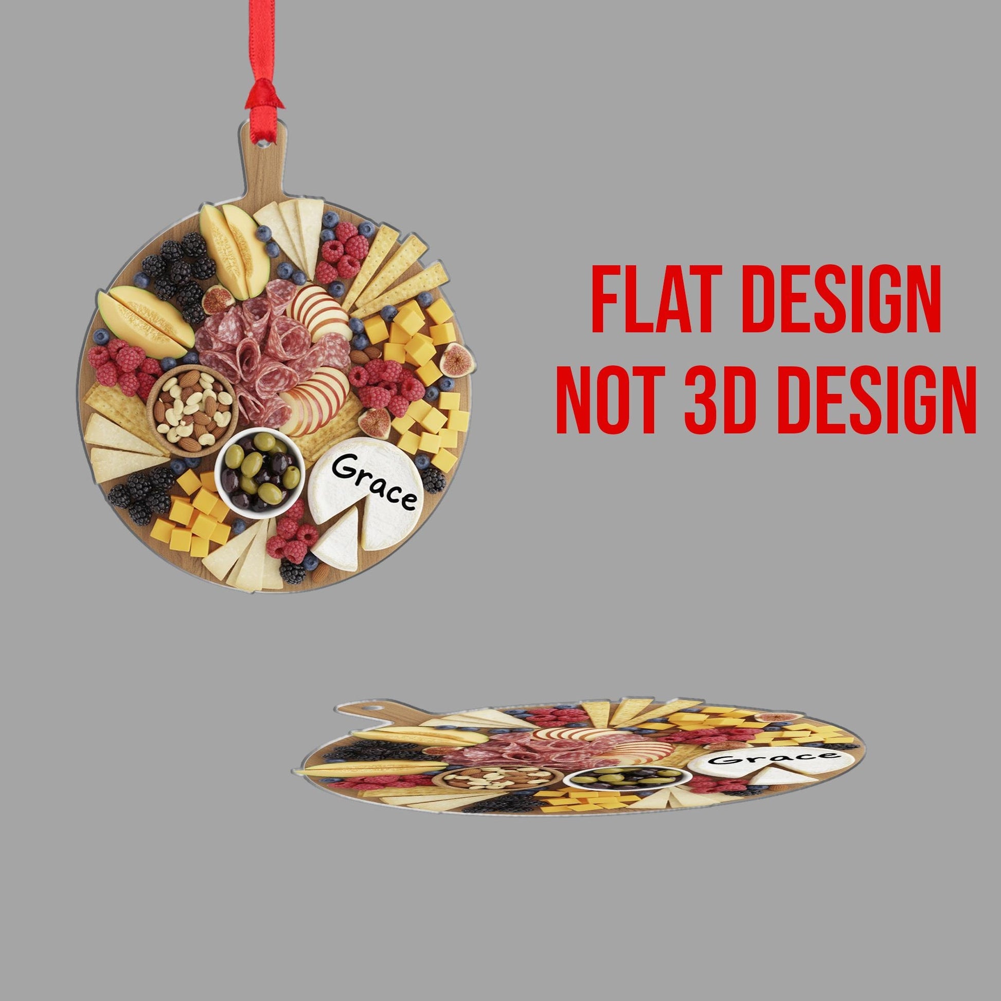 Personalized Charcuterie Ornament – Custom Name Cheese Board Christmas Decoration, Food Lover Keepsake image 6
