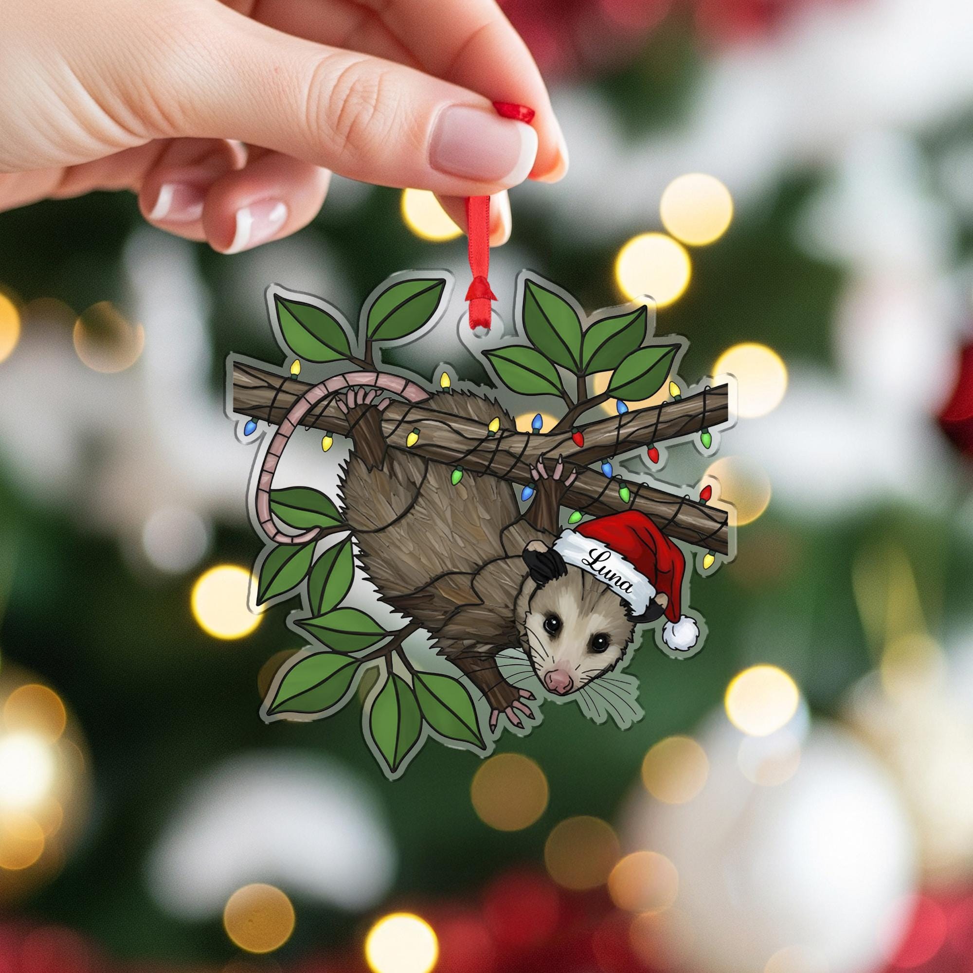 Custom Possum Ornament: Personalized Funny opossum Christmas Decor image 4