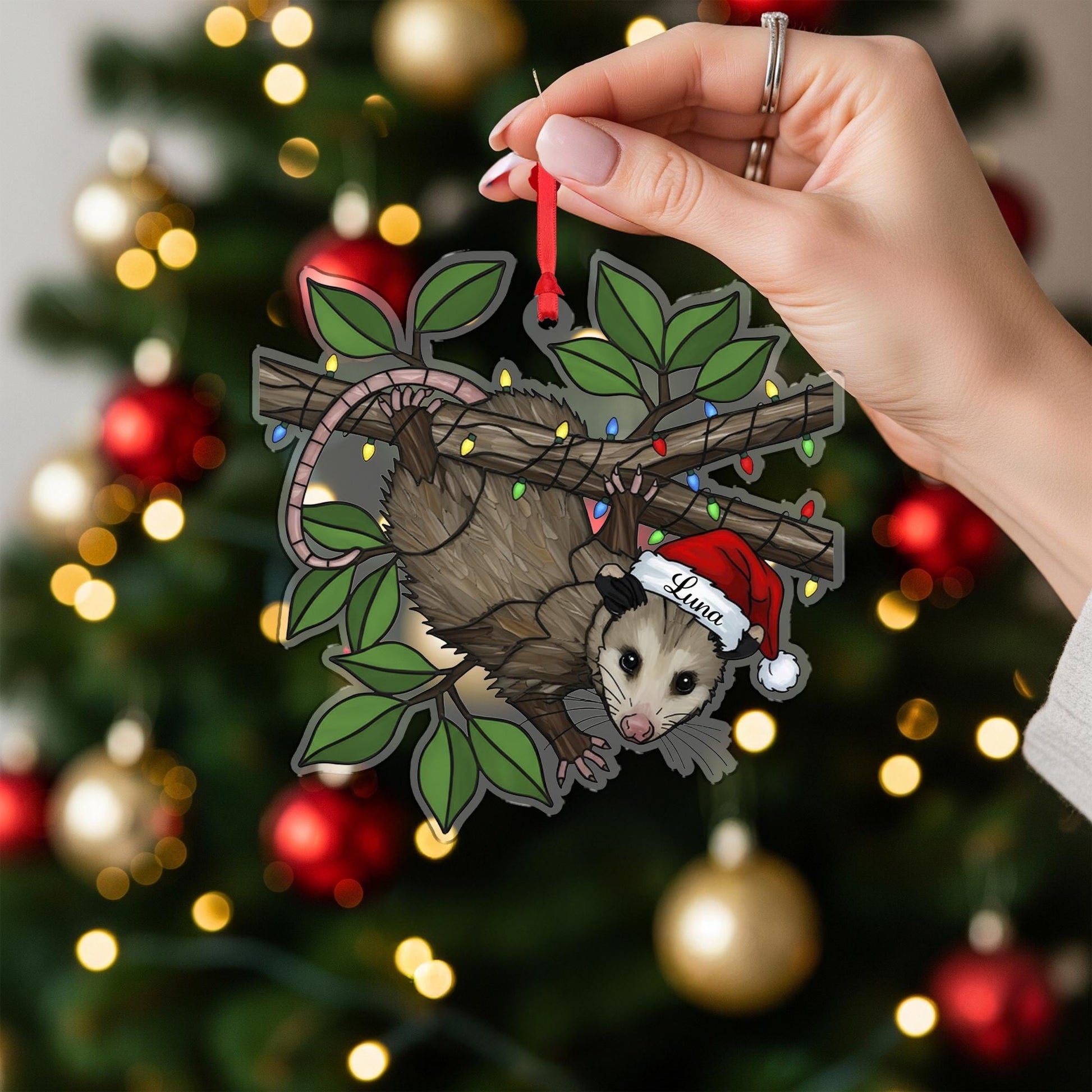 Custom Possum Ornament: Personalized Funny opossum Christmas Decor image 6