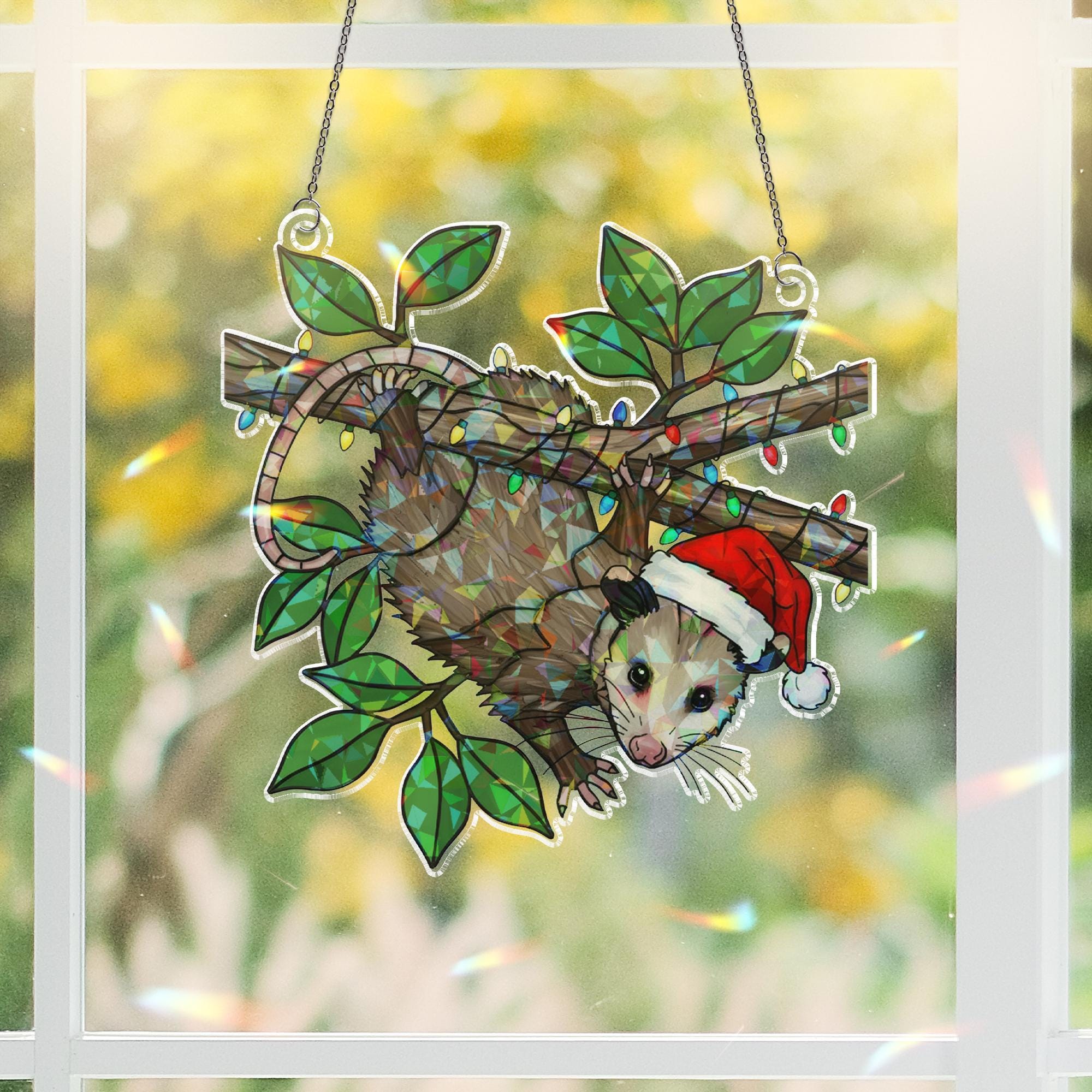 Funny Possum Holographic Suncatcher: Acrylic Window Decor image 2