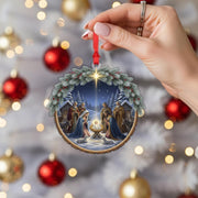 Acrylic Christmas Ornament – Nativity Scene Design with Holy Family and Star Detail image 1