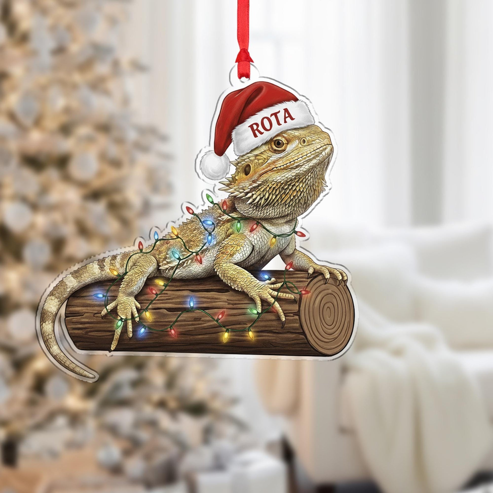 Personalised Bearded Dragon Christmas Ornament | Pet Lizard Gift Holiday Keepsake image 1