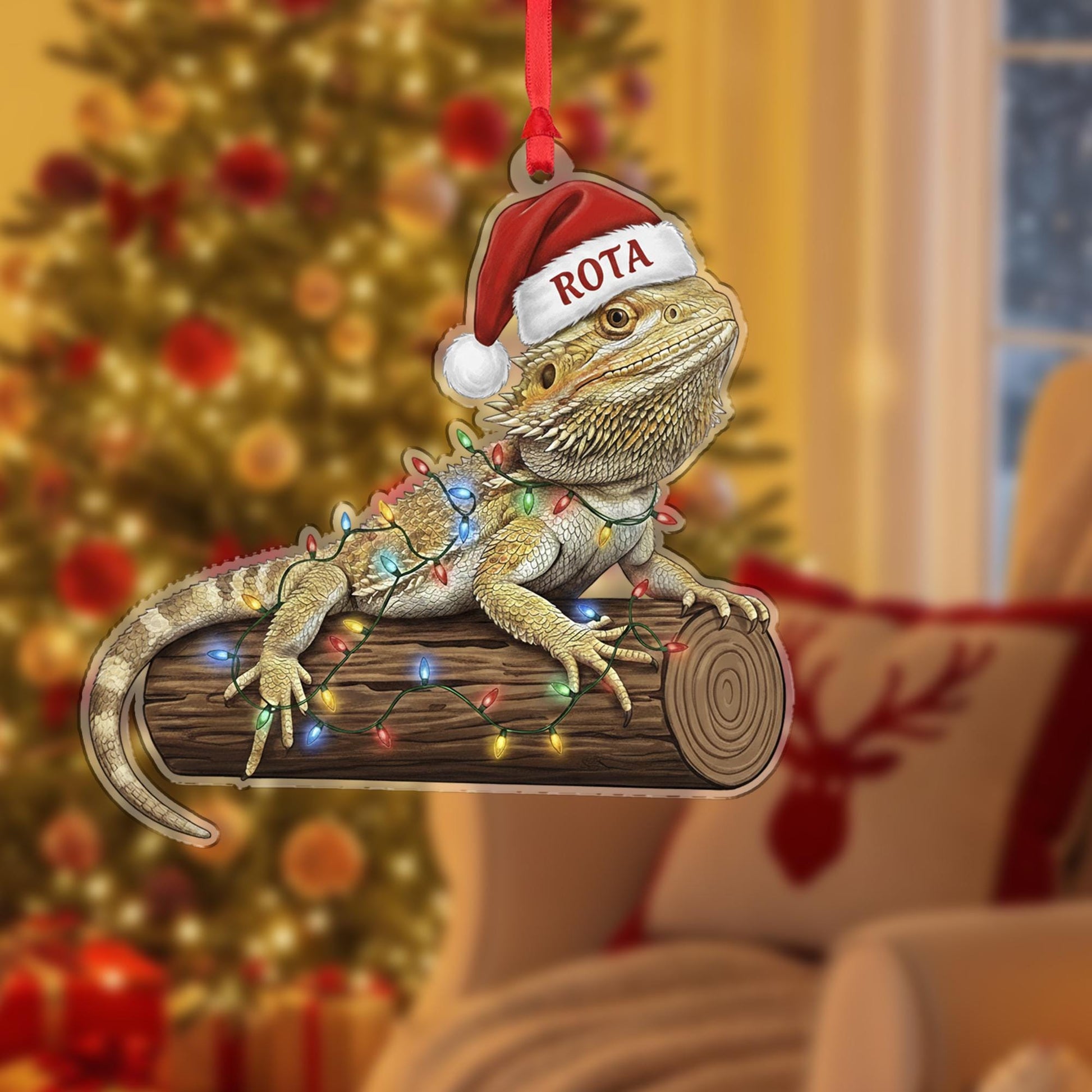 Personalised Bearded Dragon Christmas Ornament | Pet Lizard Gift Holiday Keepsake image 2