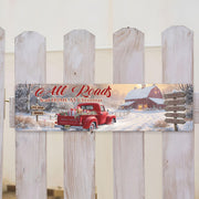 Custom Rectangle Metal Sign: All Roads Lead Home at Christmas, Family Name Holiday Decor image 1