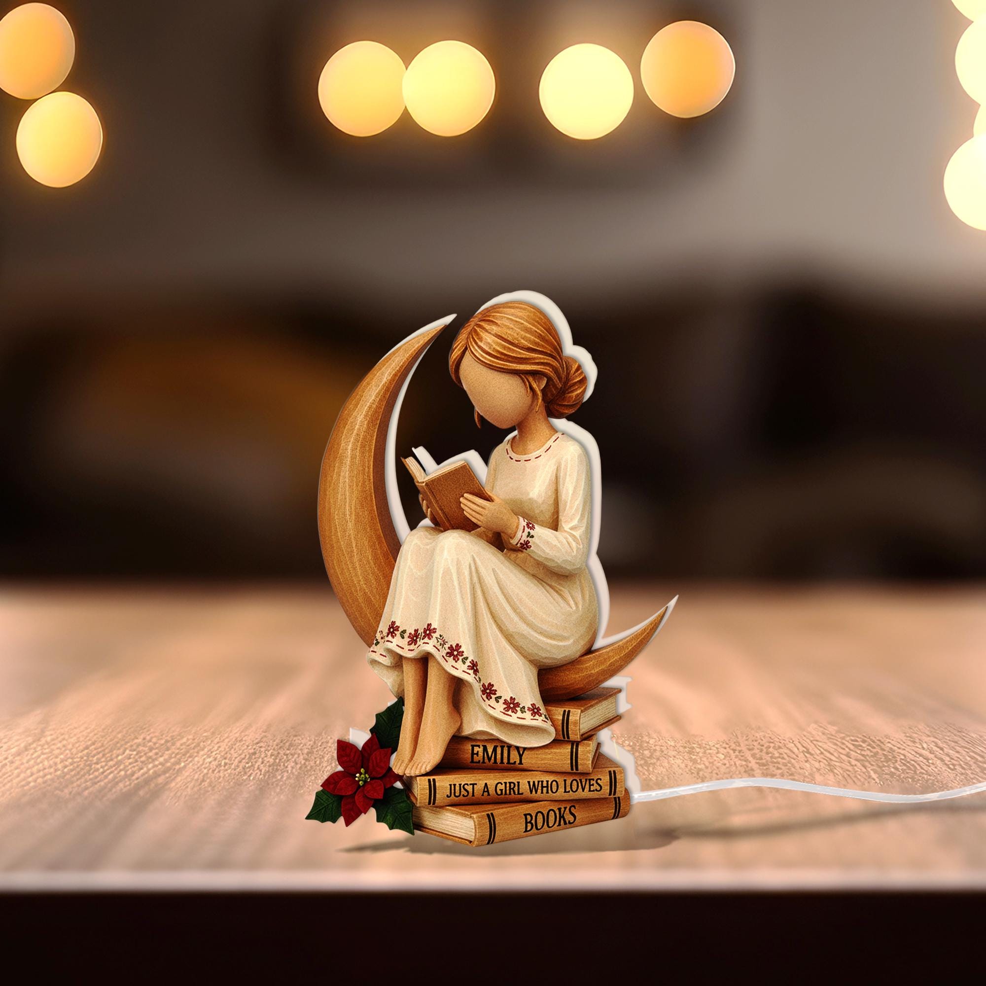 Custom Book Girl Night Light Box: Acrylic Reading Lamp image 6