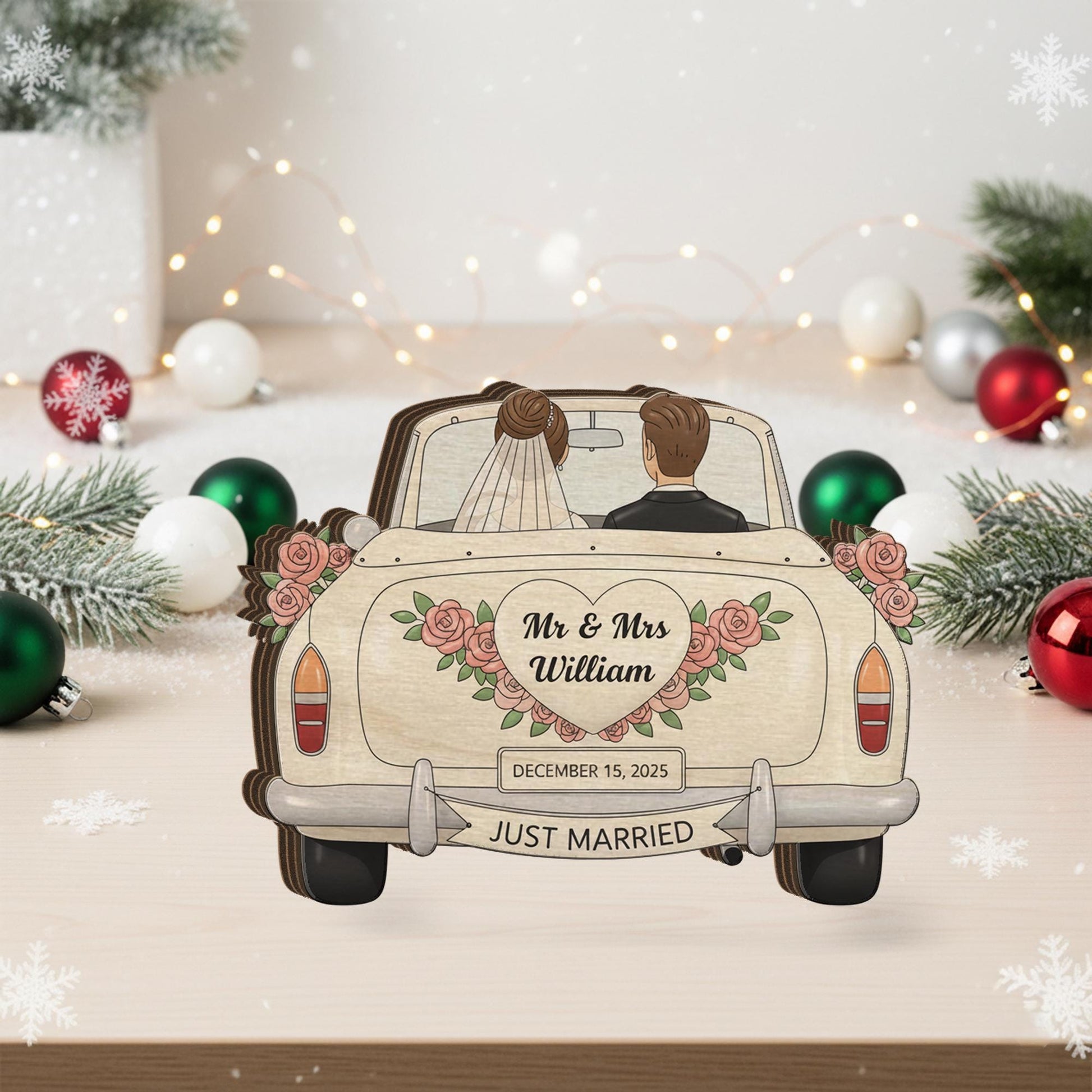 Custom Couple Wooden Block: Personalized Wedding Decor image 2