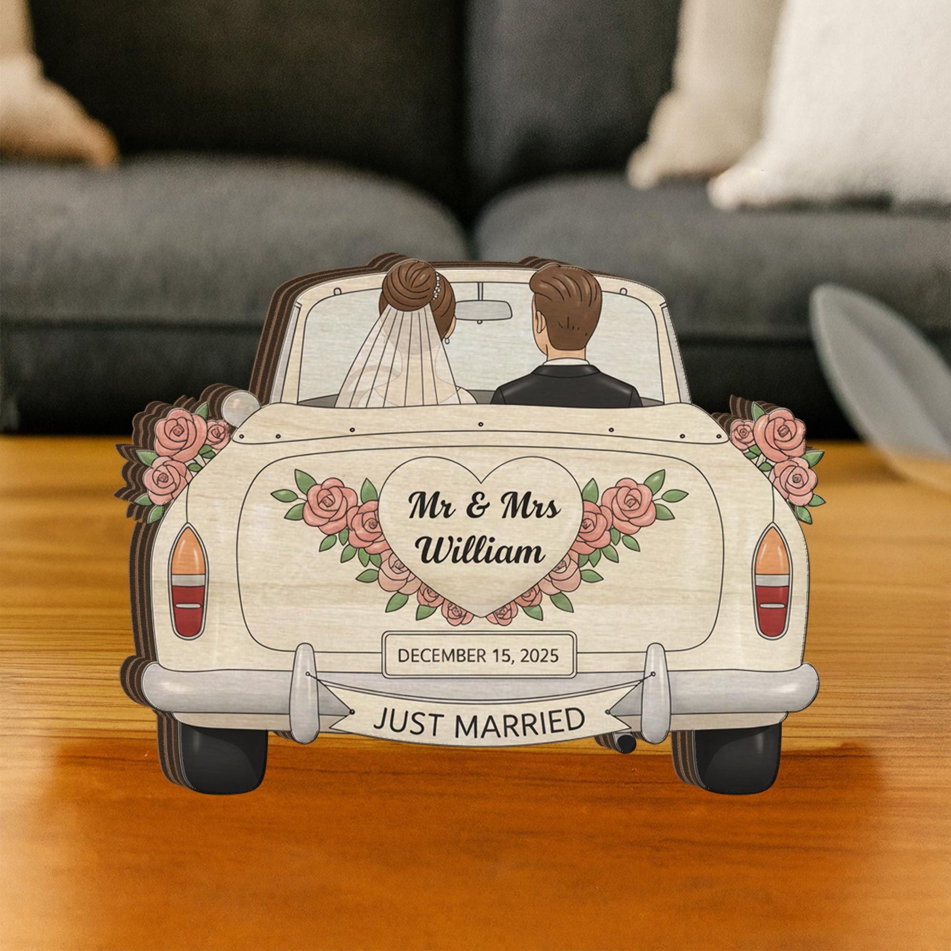 Custom Couple Wooden Block: Personalized Wedding Decor image 3