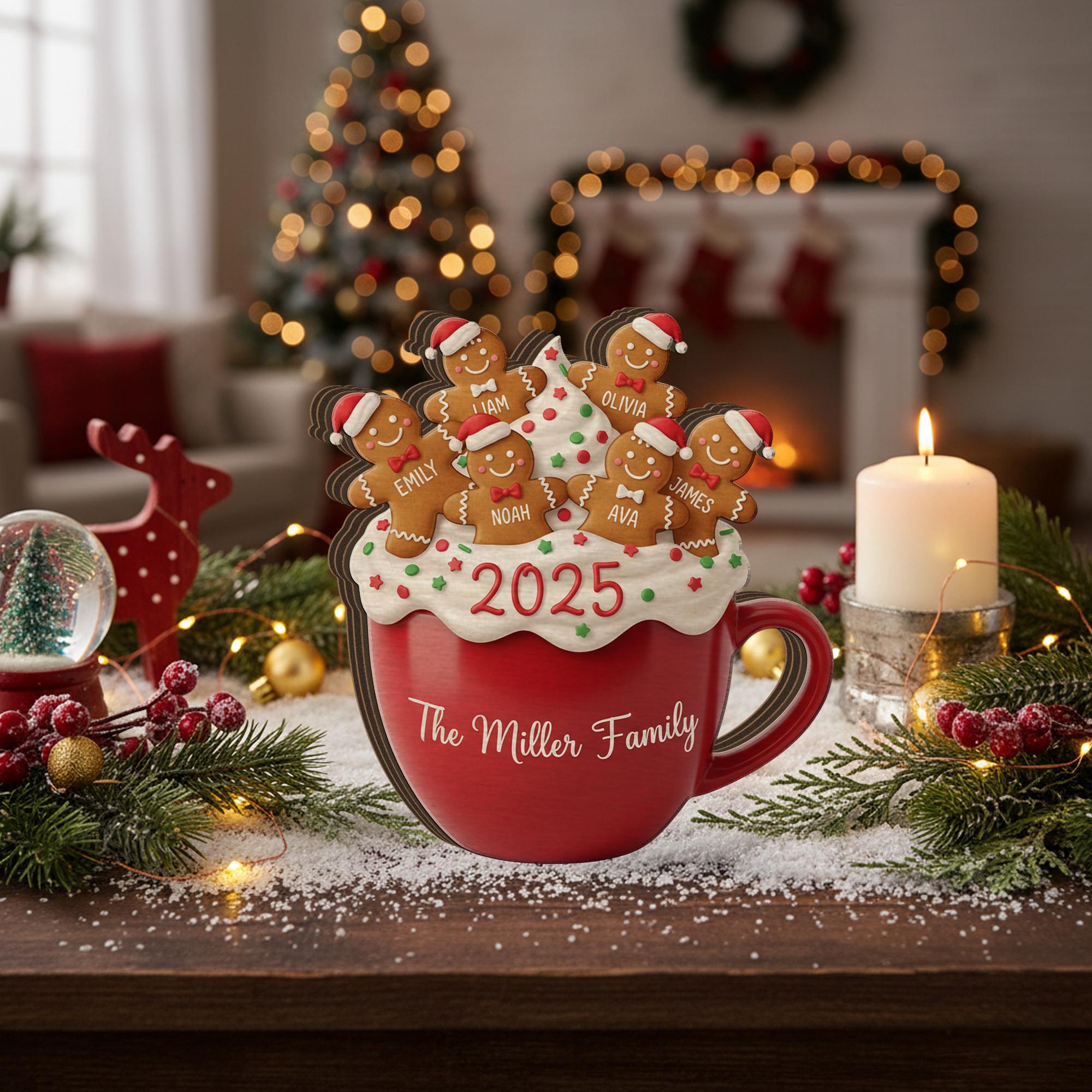 Custom Family Wooden Block | Personalized Gingerbread Decor image 5