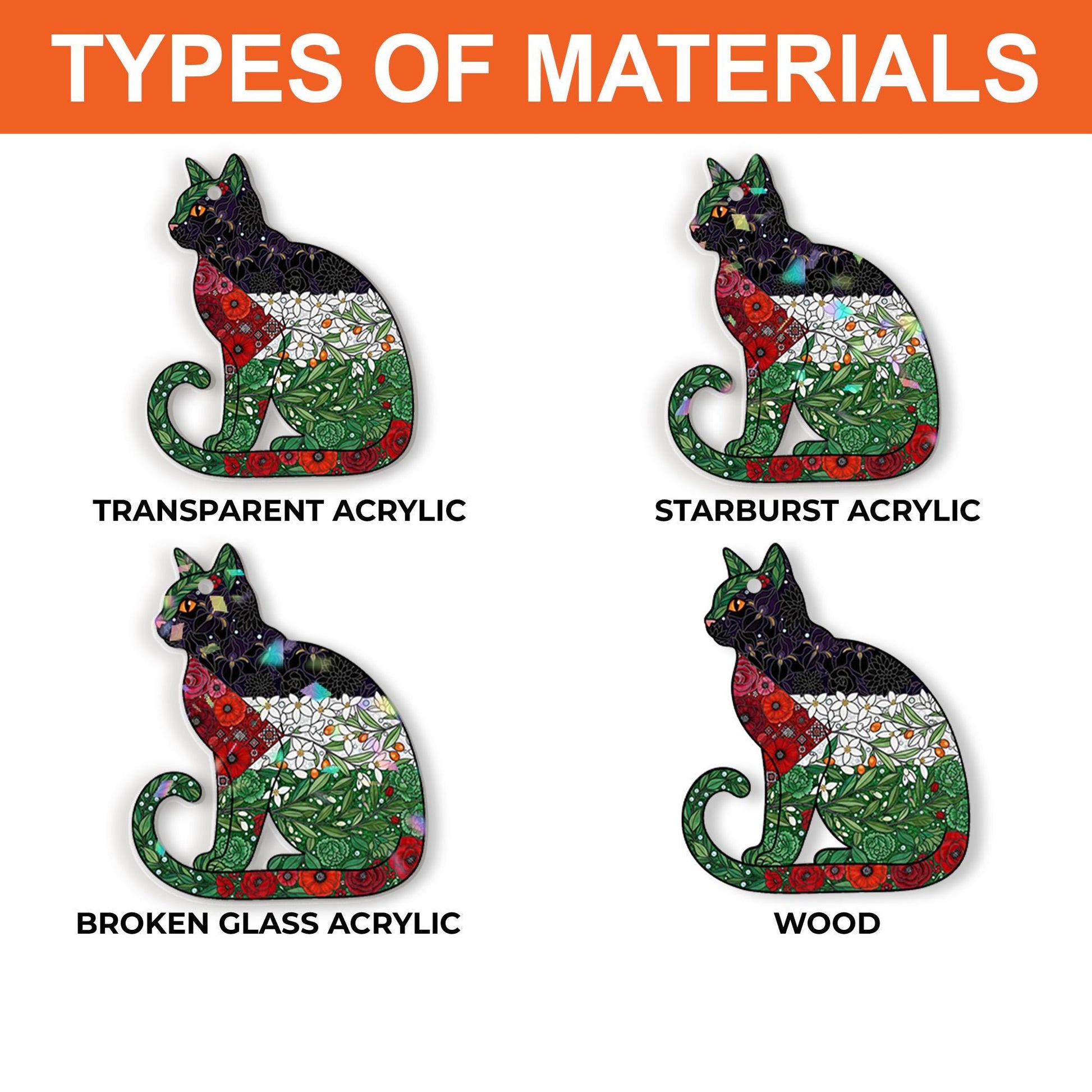 Floral Palestine Flag Cat Earrings: Acrylic Cat Mom Jewelry image 5