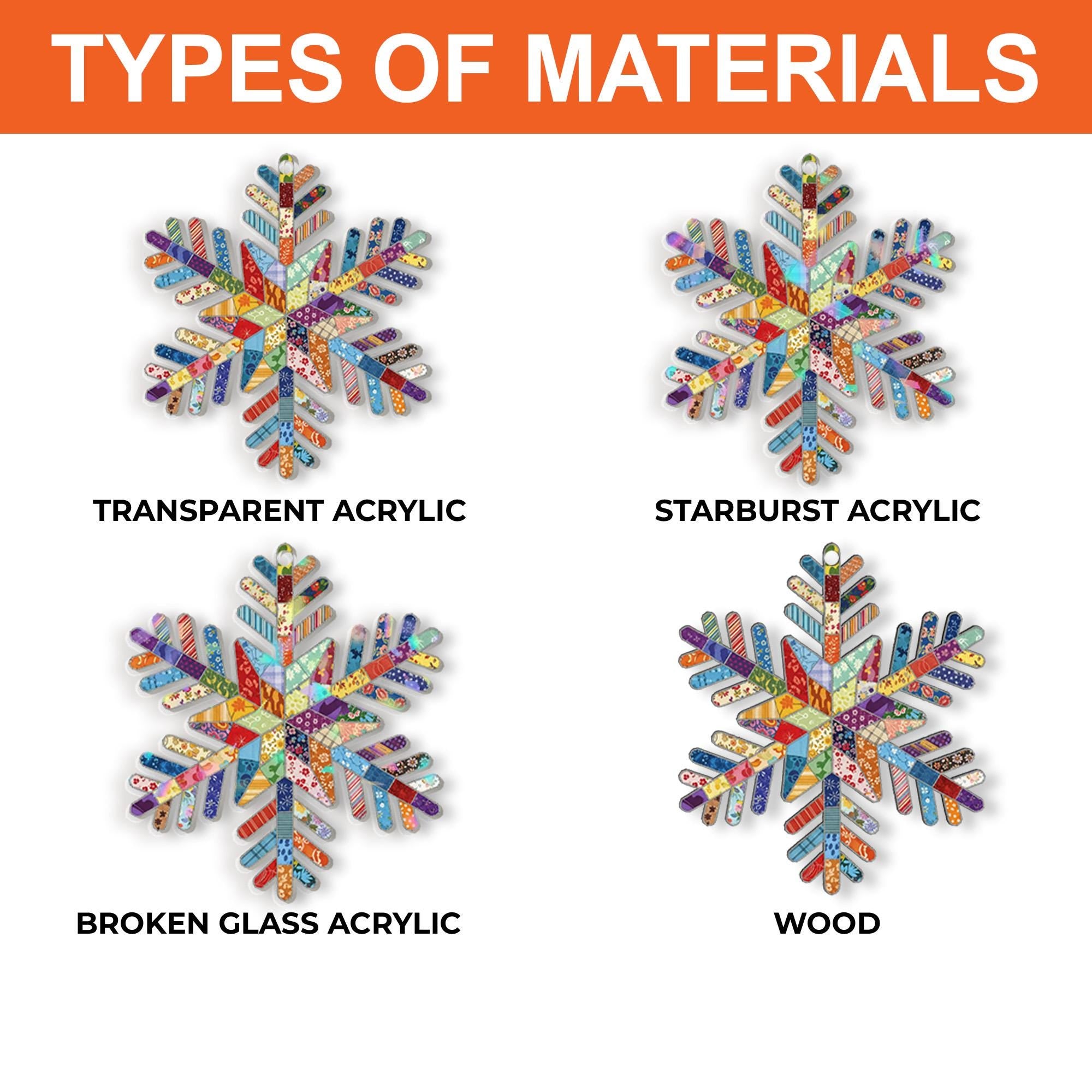 Faux Patchwork Snowflake Earrings: Acrylic Winter Jewelry, Colorful Pattern Design, Lightweight Holiday Accessory image 2