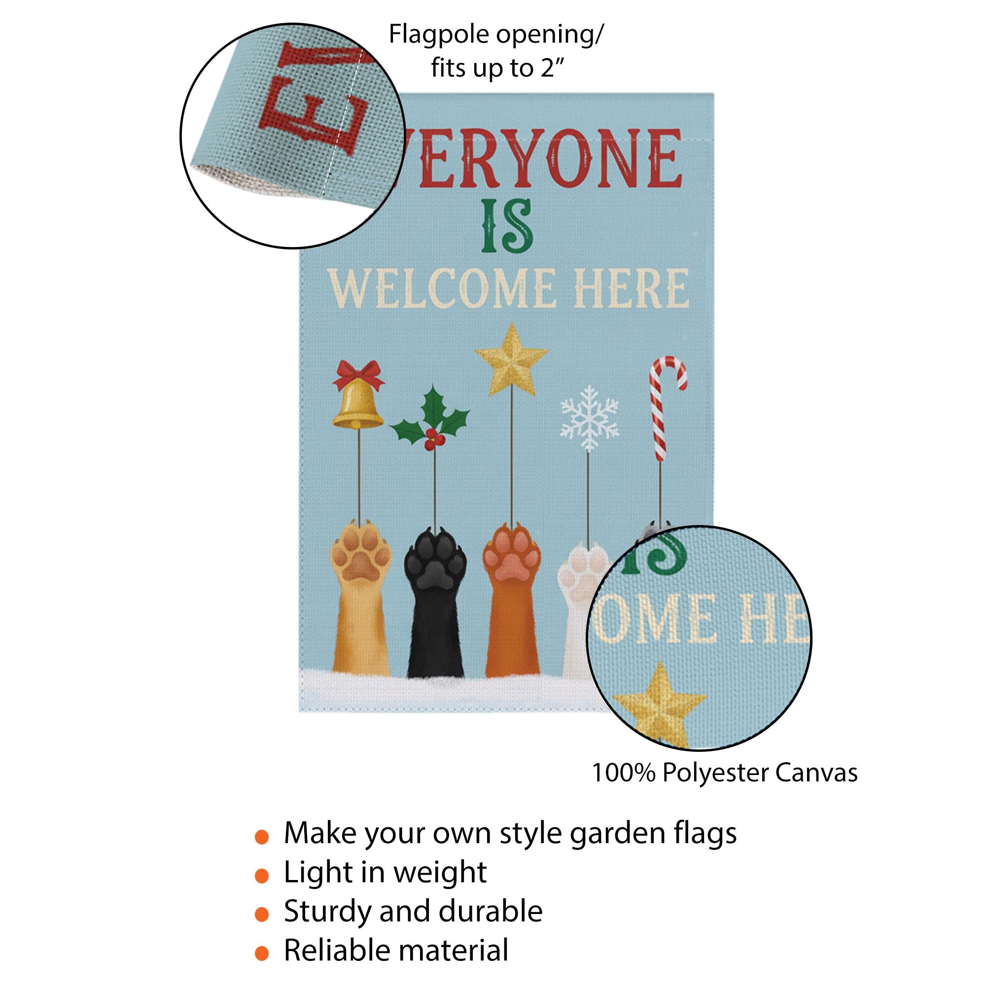 Christmas Pet Paw Garden Flag: Holiday Welcome Banner image 2