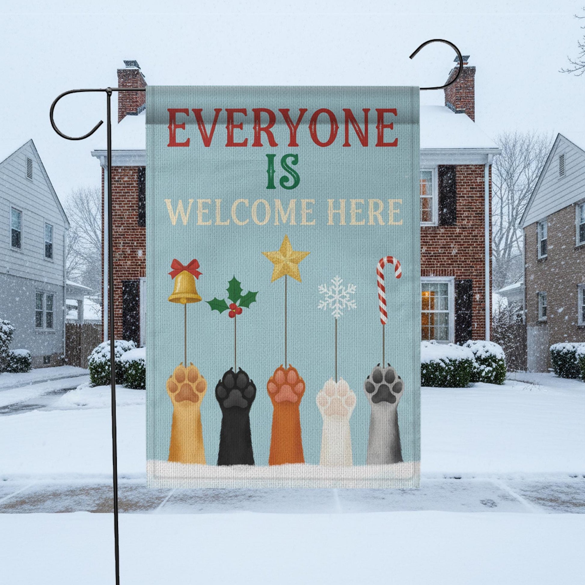 Christmas Pet Paw Garden Flag: Holiday Welcome Banner image 5