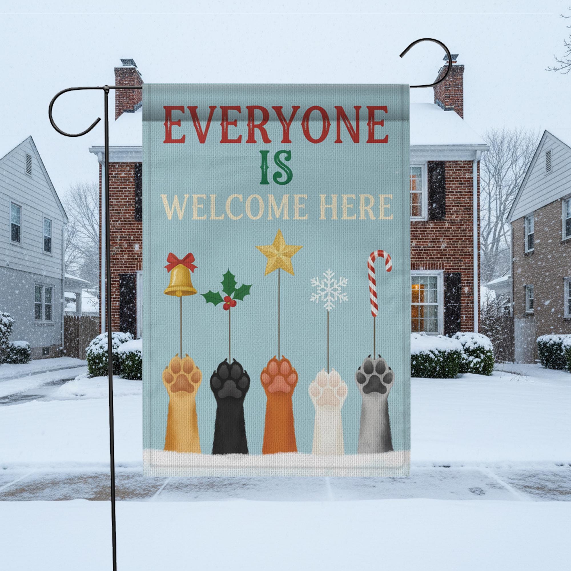 Christmas Pet Paw Garden Flag: Holiday Welcome Banner image 5