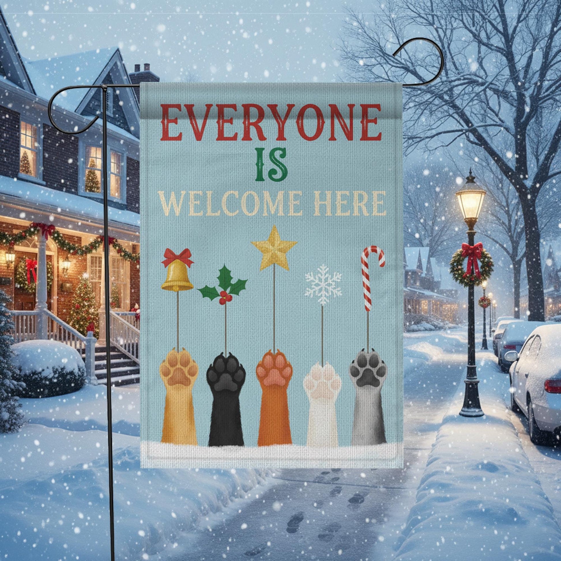 Christmas Pet Paw Garden Flag: Holiday Welcome Banner image 6
