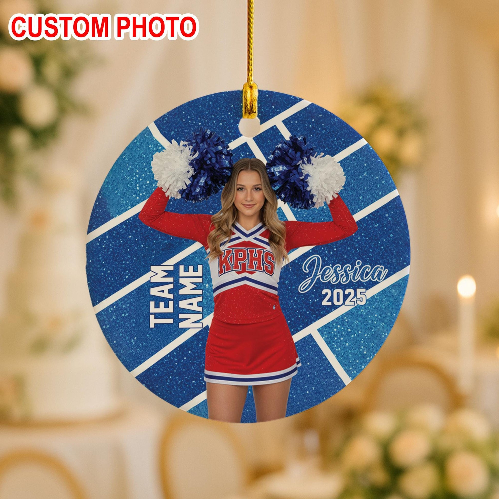Custom Cheerleader Ornament – Personalized Team Photo Gift for Cheer Squad Seniors image 2