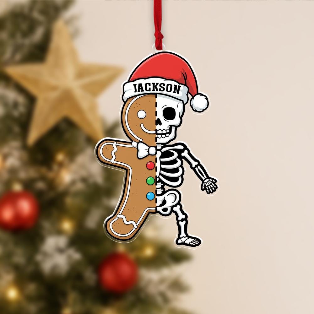 Personalized Gingerbread X-Ray Ornament – Funny Spooky Christmas Gift for Radiology Lovers image 2