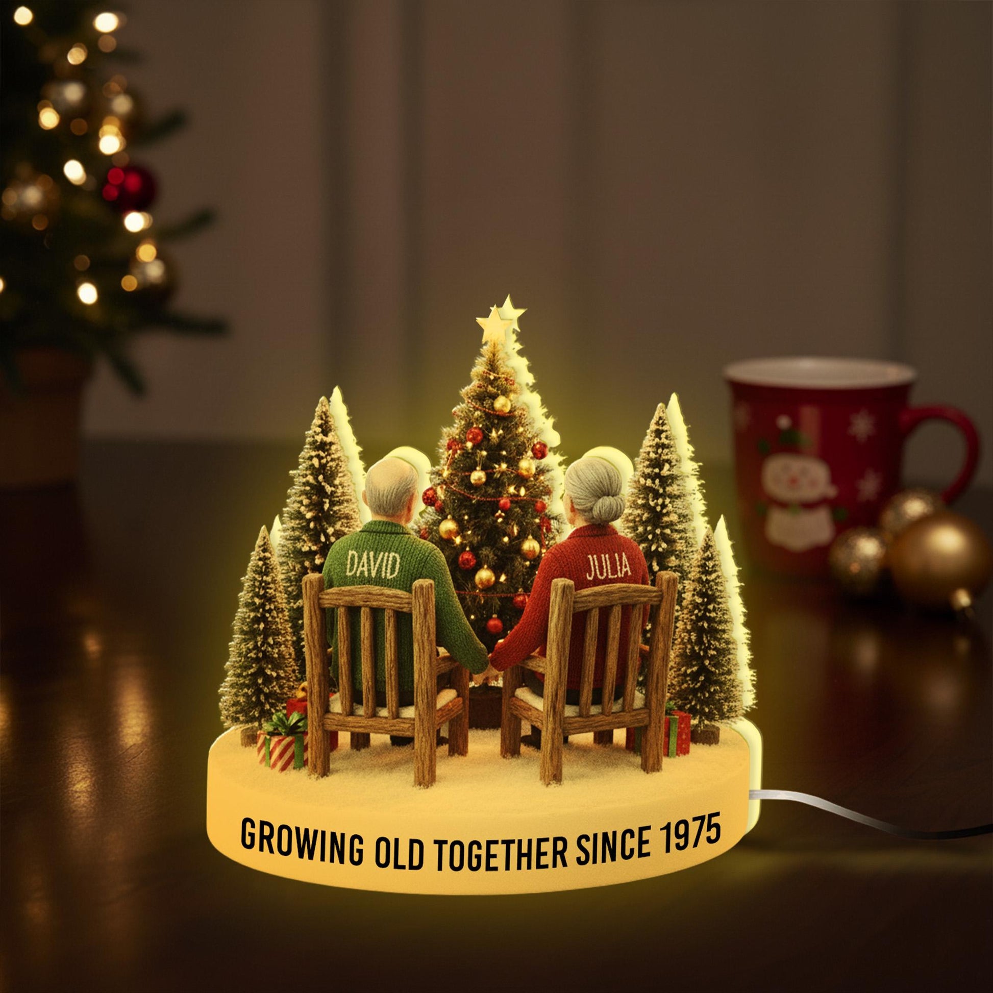 Custom Couple Night Light – Personalized Anniversary Gift for Parents or Grandparents image 7