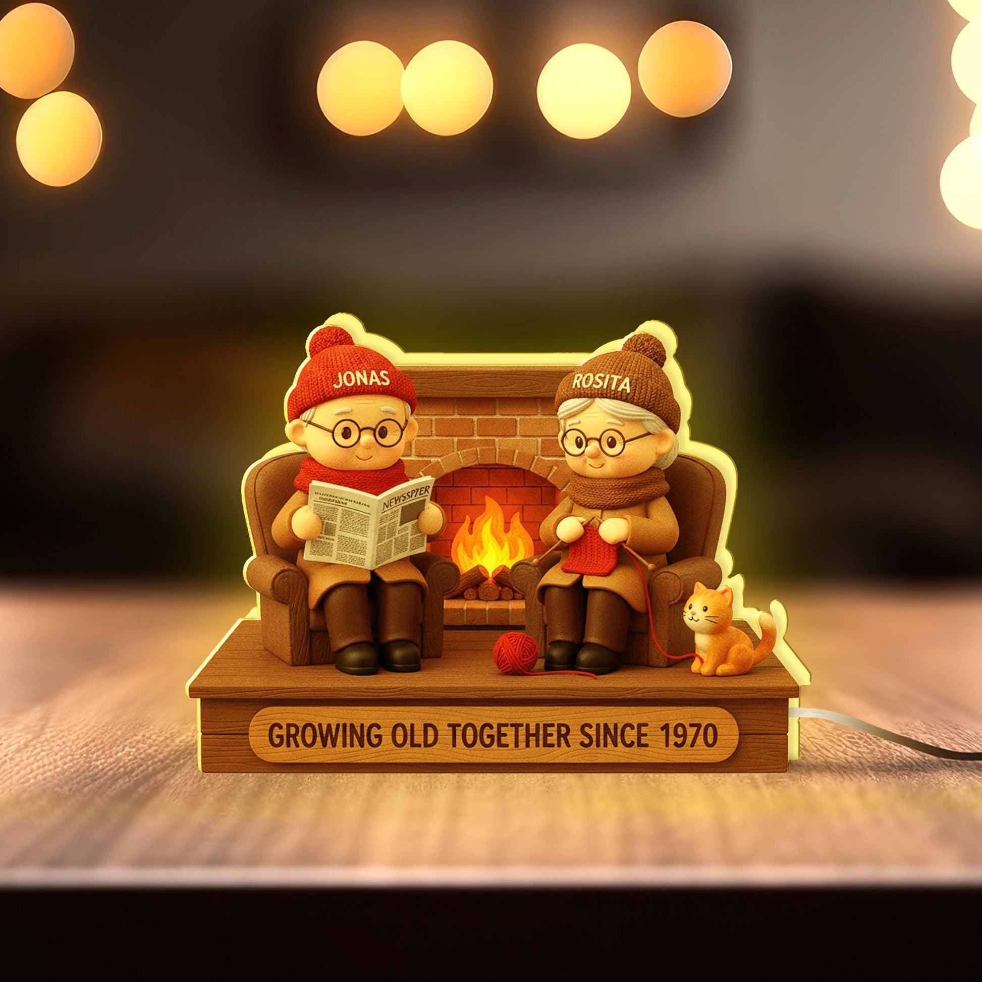 Custom Couple Night Light – Personalized Anniversary Gift for Parents or Grandparents image 3