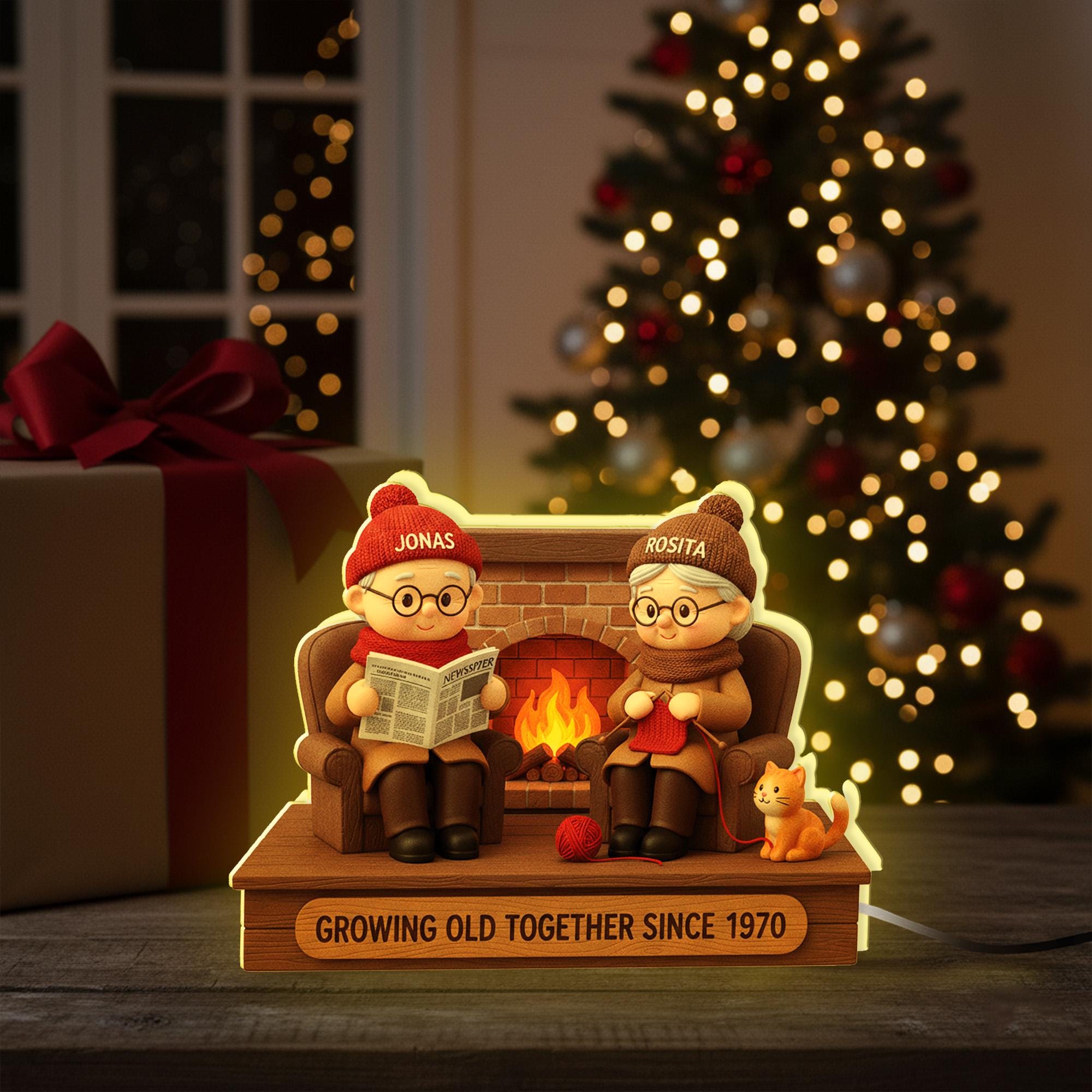 Custom Couple Night Light – Personalized Anniversary Gift for Parents or Grandparents image 1