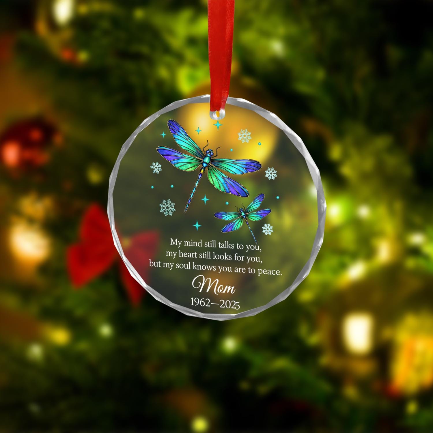 Dragonfly Memorial Ornament – In Loving Memory Keepsake Sympathy Gift for Mom image 2