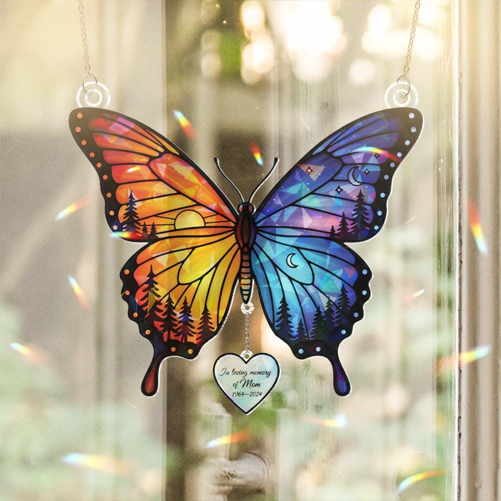 Butterfly Memorial Window Hanging – In Loving Memory Sun Catcher Sympathy Gift image 4
