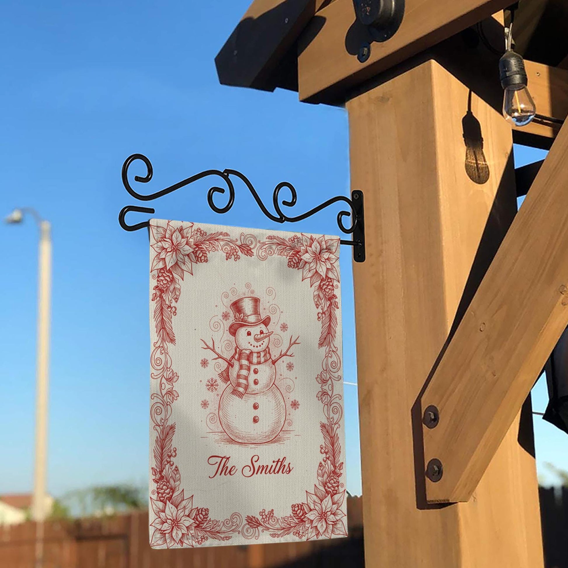 Personalized Snowman Garden Flag - Winter Holiday Decor, Custom Family Yard Sign image 5