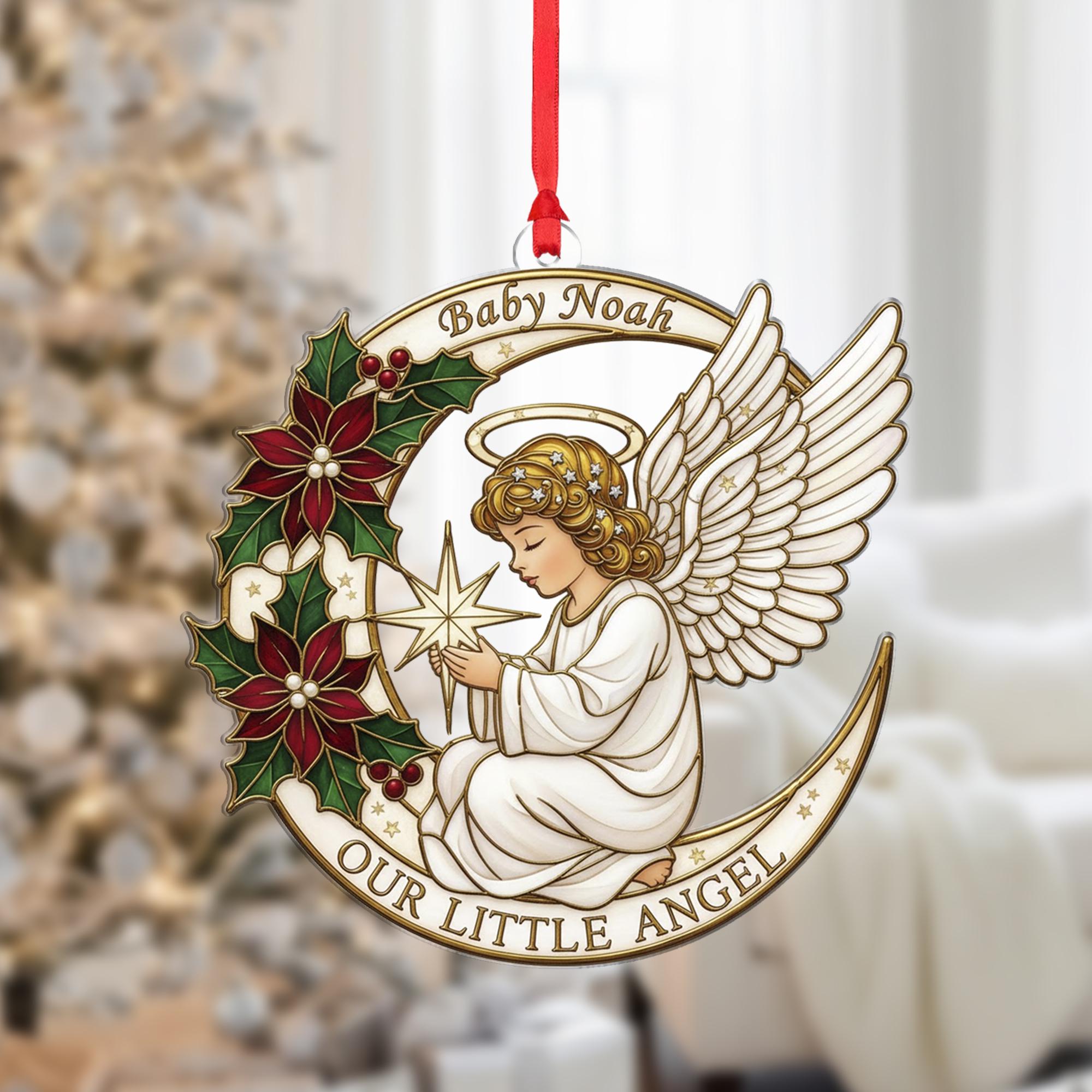 Personalized Baby Angel Ornament – Christmas Tree Keepsake image 2