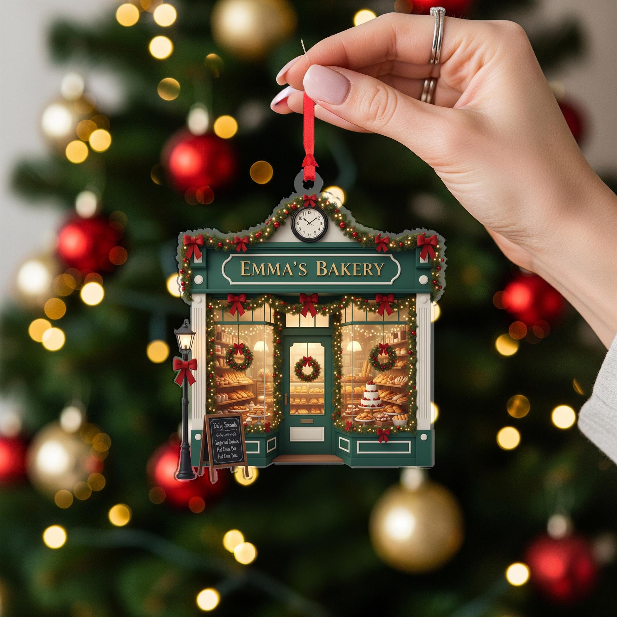 Holiday Bakery Shop Ornament – Miniature Storefront Xmas Decoration image 6