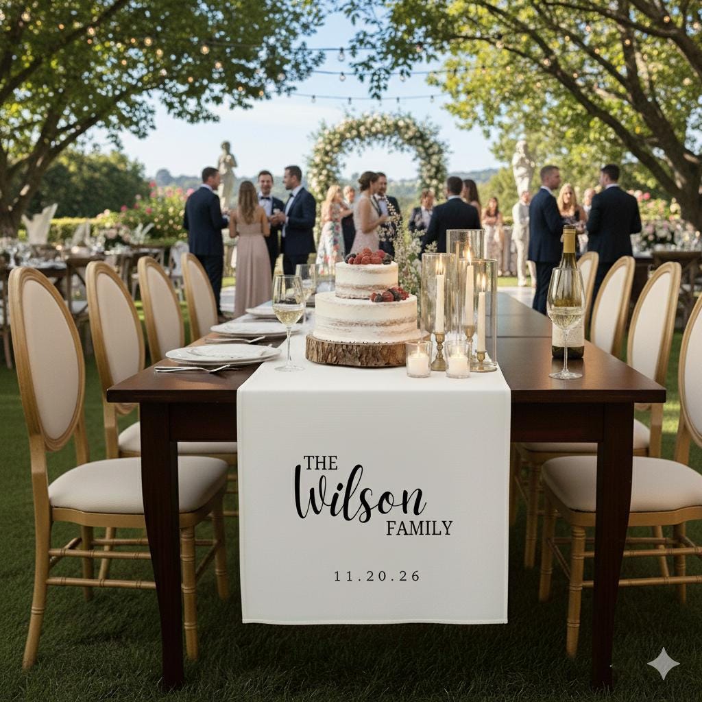 Custom Wedding Table Sign: Personalized Family Name and Date image 2