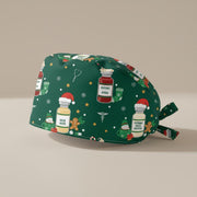 Cotton Scrub Cap: Silent Night Print, ICU Nurse Theme, Christmas Design image 1