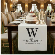Custom Wedding Table Sign with Initial: Personalized Monogram Family Name and Date image 1