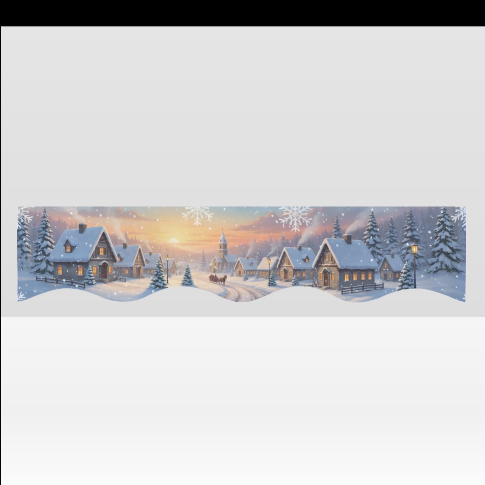 Winter Village Fireplace Mantel Scarf – Christmas Mantel Cover, Snowy Scene Decoration, Holiday Home Decor image 6