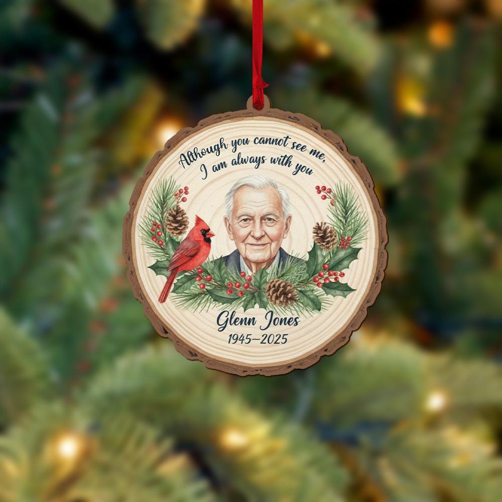 Personalized Memorial Ornament – Cardinal Remembrance Gift In Loving Memory Christmas Keepsake image 2