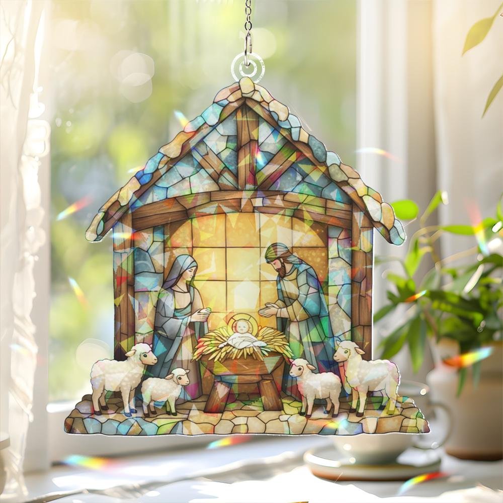 Snowman Choir Window Hanging – Festive Christmas Suncatcher Holiday Home Decor image 1