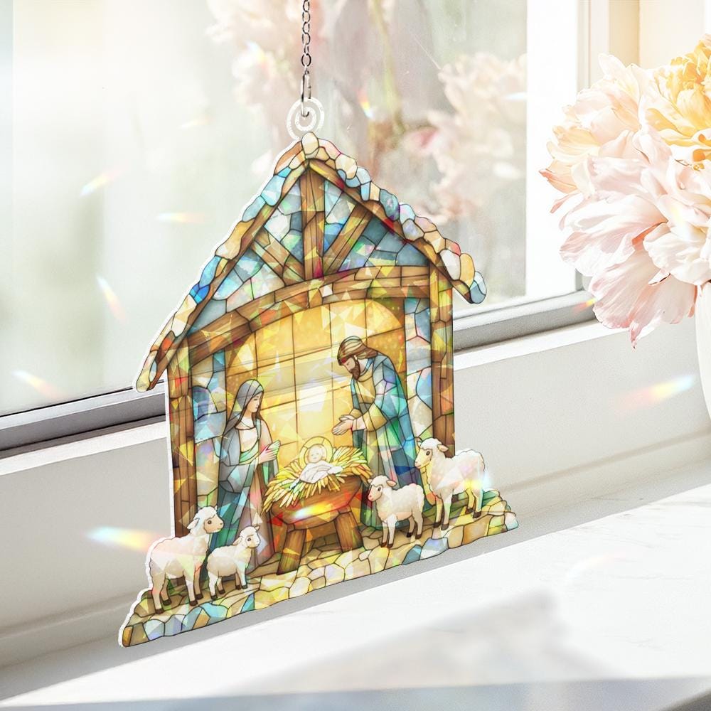 Snowman Choir Window Hanging – Festive Christmas Suncatcher Holiday Home Decor image 2