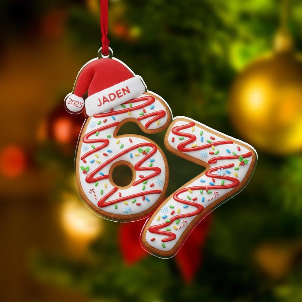 Funny 67 Ornament – Personalized Cookie Christmas Keepsake image 2