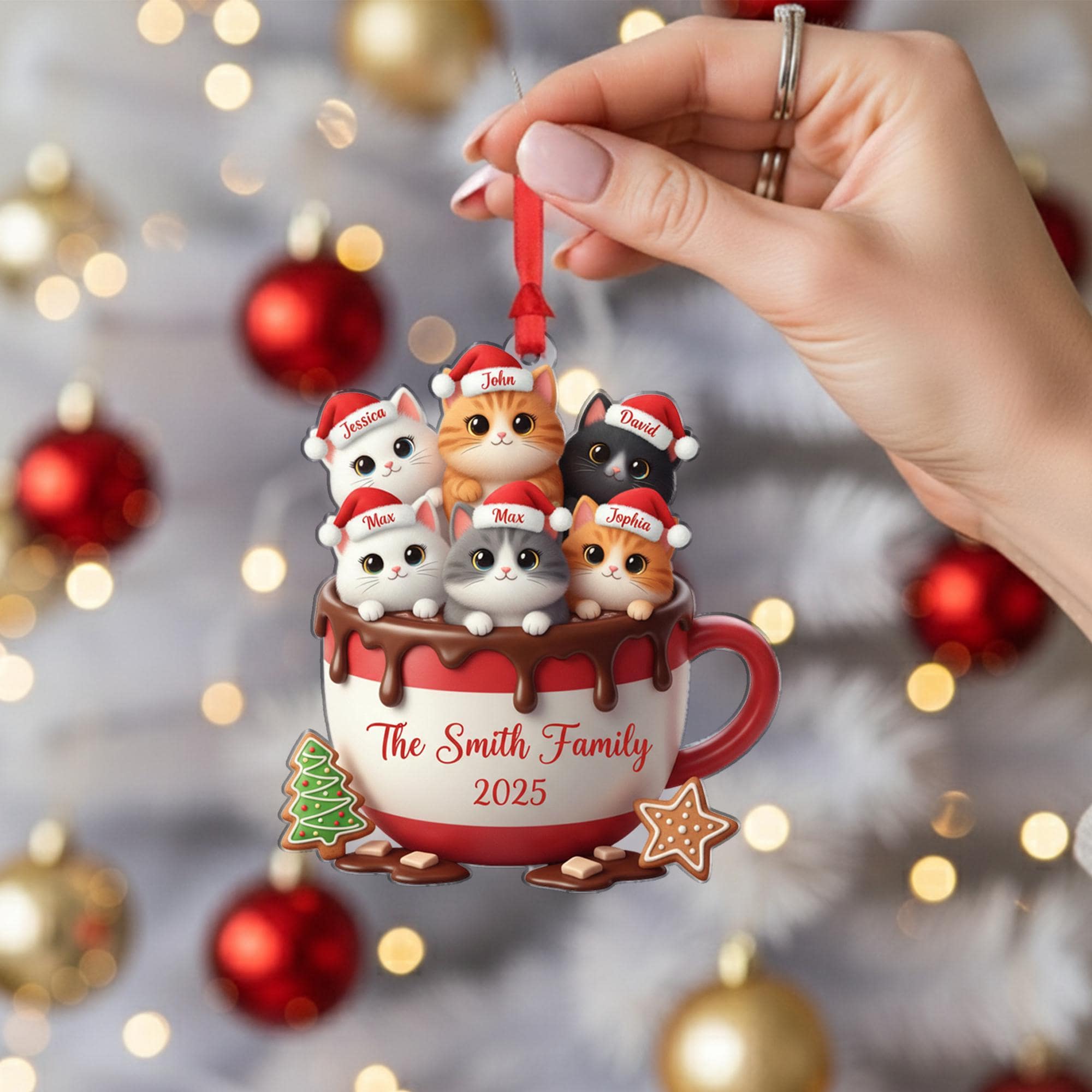 Custom Personalized Christmas Ornament: Cat Name Ornaments image 6