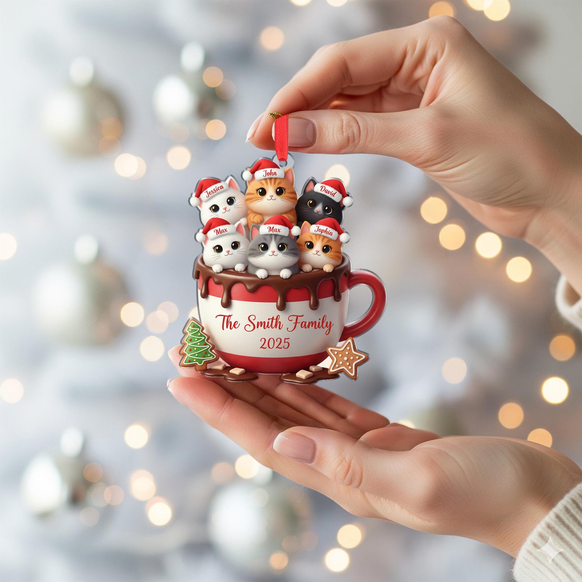 Custom Personalized Christmas Ornament: Cat Name Ornaments image 4